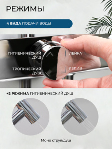 Душевая система AVS Океанис в комплекте с гигиеническим душем, хром 804-010-CR