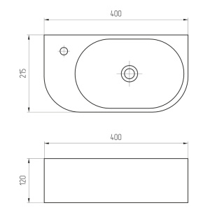 Рукомойник AVS Эстер 40x22 L, белый