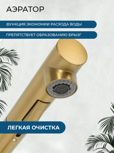 Смеситель для кухни AVS 811-191-BG брашированное золото