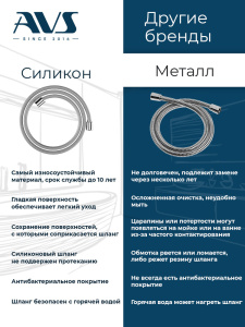 Душевой гарнитур AVS оружейная сталь