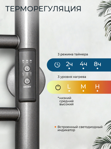 Полотенцесушитель электрический AVS Блюз 50x80 титановый графит