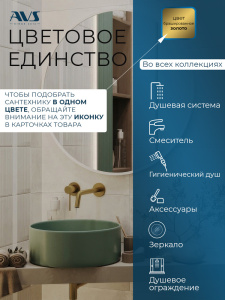 Душевой гарнитур AVS брашированное золото