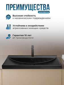 Раковина мебельная AVS Гармония 61x46 черная матовая