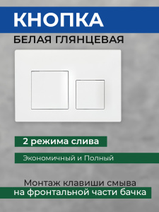 Комплект AVS 2в1: Инсталляция для унитаза 809-0006-7732C + Клавиша смыва 809-0013-GW белая