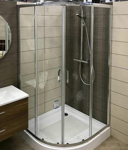 Душевой уголок AVS Раунд 90x90 профиль хром, стекло прозрачное с поддоном