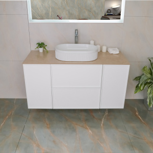 Тумба с раковиной AVS Палитра 120 (50x32) белая, 2 ящика и 2 дверки