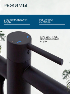 Смеситель для ванны с душем AVS Слиммер напольный, черный матовый