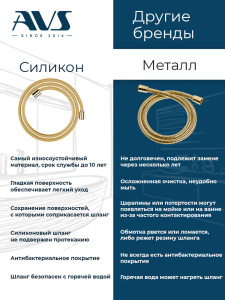 Душевой гарнитур AVS брашированное золото