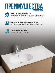 Раковина мебельная AVS Вернисаж 91х47 L белая