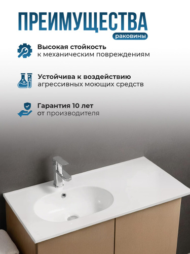 Раковина мебельная AVS Вернисаж 91х47 L белая