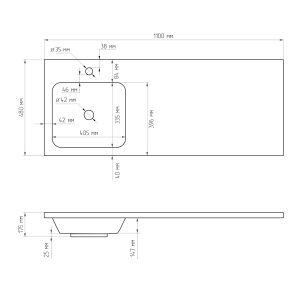 Раковина AVS Прима 110x48 L, белая