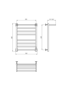 Полотенцесушитель электрический AVS Техно 50x80 с полкой, хром