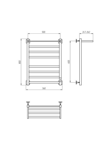 Полотенцесушитель электрический AVS Техно 50x80 с полкой, хром