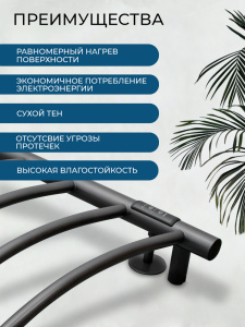 Полотенцесушитель электрический AVS Блюз 50x80 черный матовый